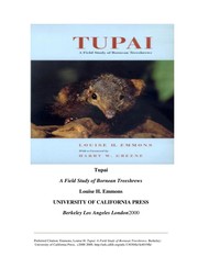 Tupai : a field study of Bornean treeshrews /