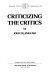 Criticizing the critics /