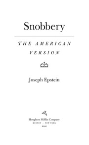 Snobbery : the American version /