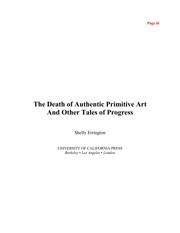 The death of authentic primitive art and other tales of progress /