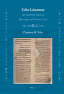 Cáin Lánamna : an old Irish tract on marriage and divorce law /