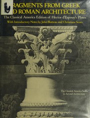 Fragments from Greek and Roman architecture : the Classical American edition of Hector d'Espouy's plates /