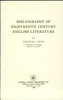 Bibliography of eighteenth century English literature.