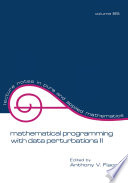 Mathematical programming with data perturbations II /