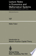 Introduction to Modern Austrian Capital Theory /