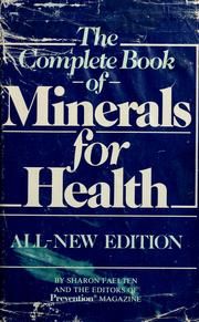 The complete book of minerals for health.