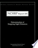 Determination of stopping sight distances /