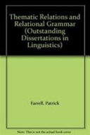 Thematic relations and relational grammar /