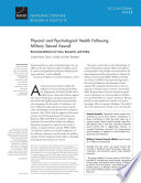 Physical and Psychological Health Following Military Sexual Assault : Recommendations for Care, Research, and Policy /