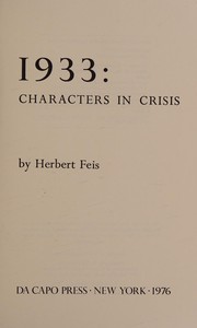 1933 : characters in crisis /