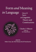 Form and meaning in language.