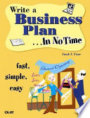 Write a business plan--in no time /