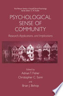Psychological Sense of Community : Research, Applications, and Implications /
