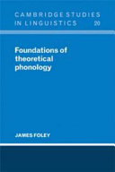 Foundations of theoretical phonology /