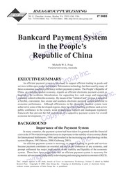 Bankcard payment system in the People's Republic of China /