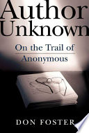 Author unknown : on the trail of anonymous /