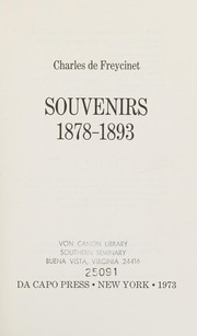 Souvenirs, 1878-1893.