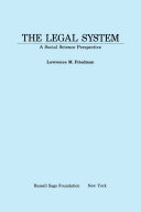 The legal system : a social science perspective /