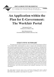An application within the plan for e-government : the workfair portal /