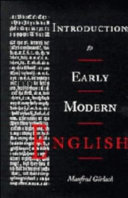 Introduction to early modern English /