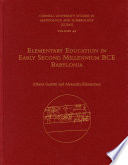 Elementary education in early second millennium BCE Babylonia /