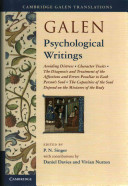 Galen : psychological writings /