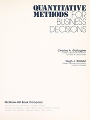 Quantitative methods for business decisions /