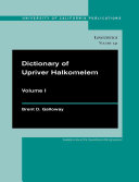 Dictionary of upriver Halkomelem /