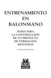 Entrenamiento en balonmano : bases para la construcción de un proyecto de formación defensiva /