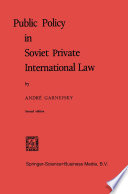 Public policy in Soviet private international law /