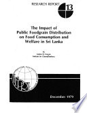 The impact of public foodgrain distribution on food consumption and welfare in Sri Lanka /