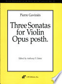 Three sonatas for violin, opus posth. /