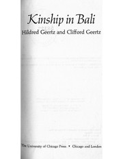 Kinship in Bali /