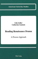 Reading Renaissance drama : a process approach /