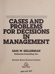 Cases and problems for decisions on management /