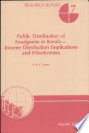 Public distribution of foodgrains in Kerala : income distribution implications and effectiveness /