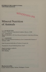 Mineral nutrition of animals /