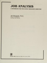 Job analysis : a handbook for the human resource director /