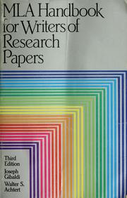 MLA handbook for writers of research papers /