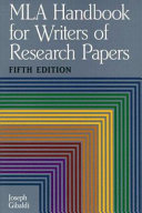 MLA handbook for writers of research papers /