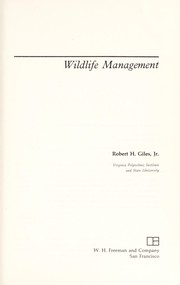 Wildlife management /