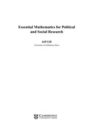 Essential mathematics for political and social research /
