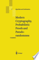 Modern Cryptography, Probabilistic Proofs and Pseudorandomness /