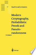 Modern cryptography, probabilistic proofs and pseudorandomness /