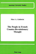 The people in French counter-revolutionary thought /