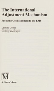 The international adjustment mechanism : from the gold standard to the EMS /