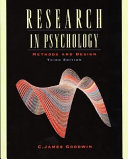 Research in psychology : methods and design /