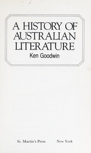 A history of Australian literature /