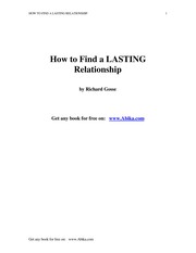 How to find a lasting relationship /