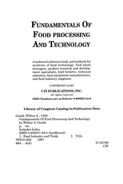 Fundamentals of food processing and technology /